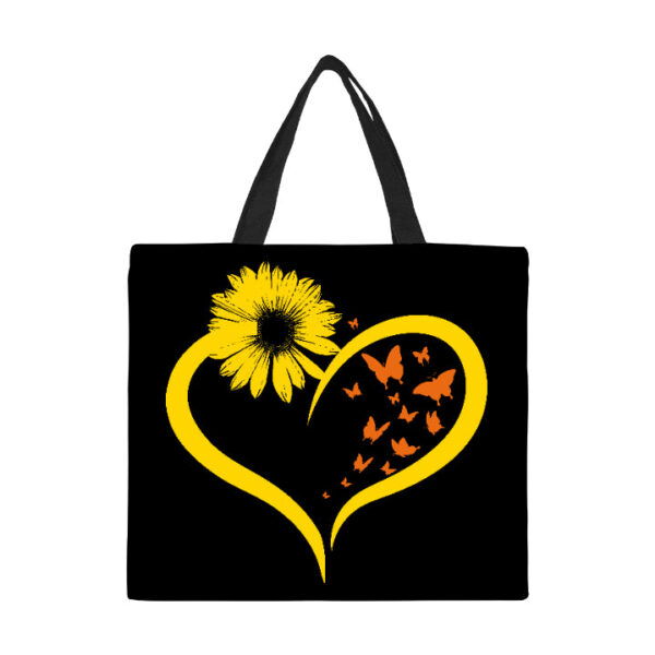 Butterfly Heart Canvas Tote Bag Large - Image 2
