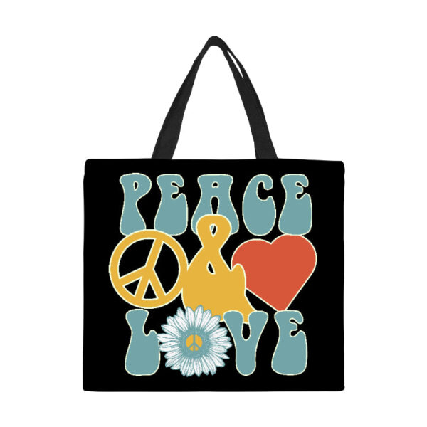 Peace & Love Canvas Tote Bag/Large - Image 2