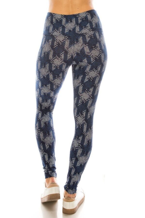 Long Yoga Style Multi Printed Knit Leggings - Image 4