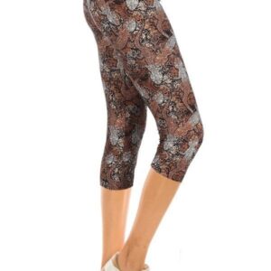 Amphibian Print High Waist Capri Leggings