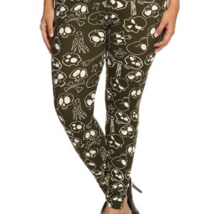 Skulls And Bones Graphic Printed Knit Leggings