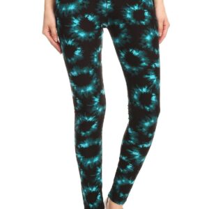 Blue Yoga Style Tie Dye Knit Leggings