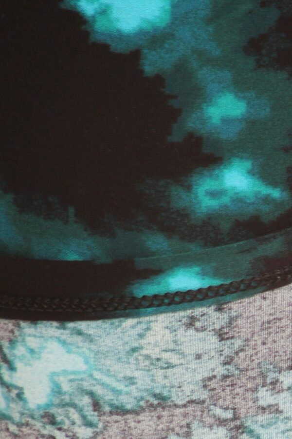 Blue Yoga Style Tie Dye Knit Leggings - Image 4