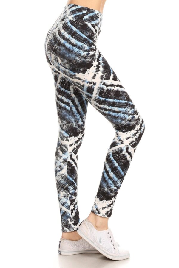 Tie Dye Yoga Style Print Knit Leggings - Image 4