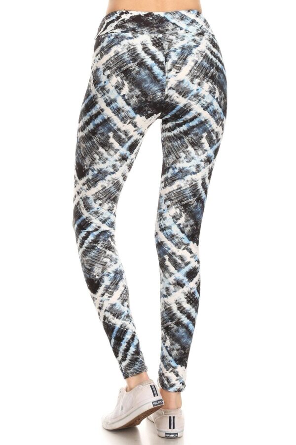 Tie Dye Yoga Style Print Knit Leggings - Image 3