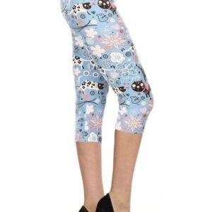 Cats And Flowers Capri Leggings
