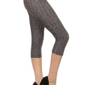 Chevron Print High Waisted Capri Leggings