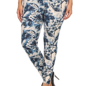 Plus Size Floral Print Full Length Leggings