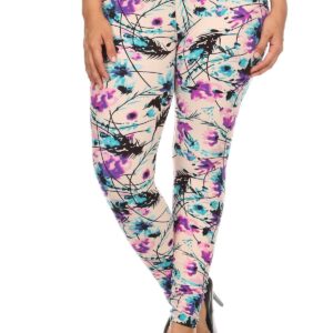 Plus Size Floral Print Leggings
