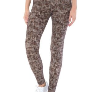 Yoga Style Banded Lined Multi Printed Knit Leggings