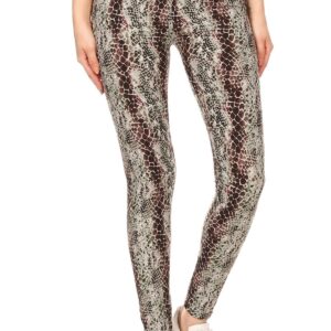 Yoga Style Snakeskin Knit Leggings