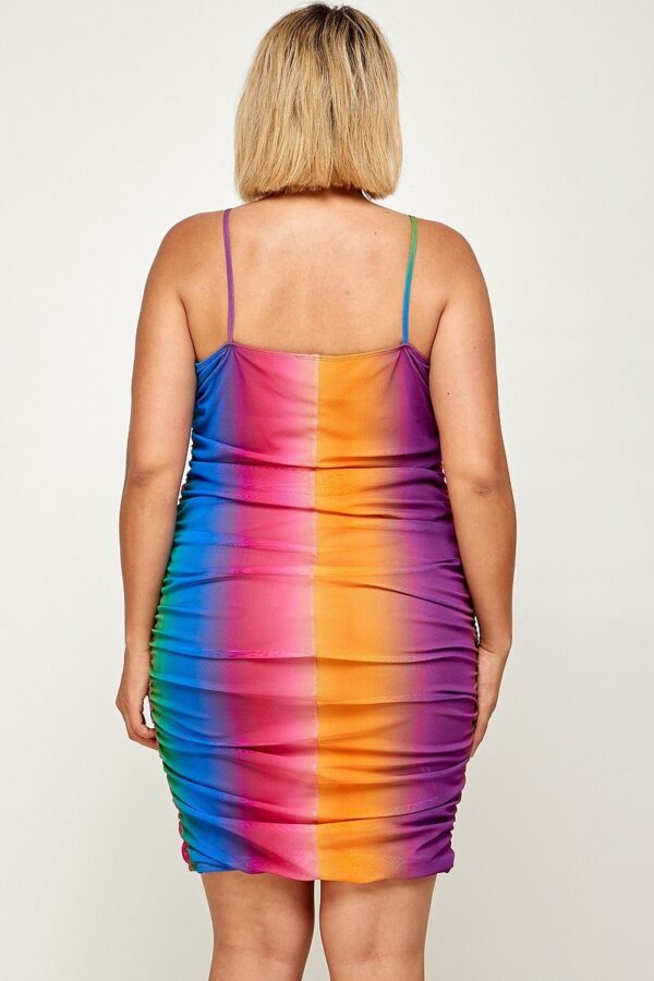 Plus Size Rainbow Ombre Print Cami Dress - Image 7
