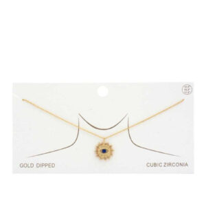 Evil Eye Sun Charm Gold Dipped Necklace