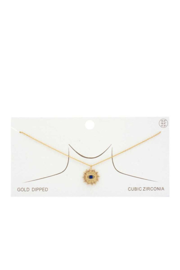 Evil Eye Sun Charm Gold Dipped Necklace