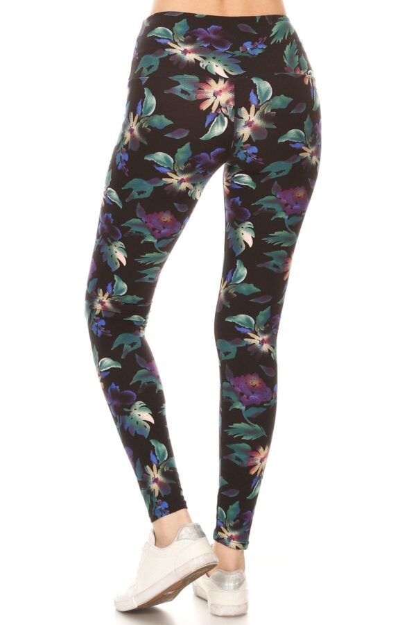 Floral Yoga Style Print Knit Leggings - Image 4