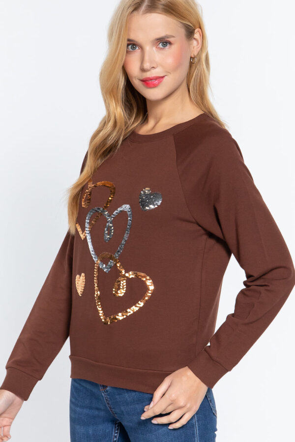 Sepia Sequins French Terry Pullover Top - Image 3