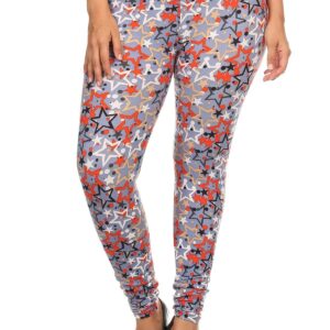 Plus Size Star Print Full Length Leggings