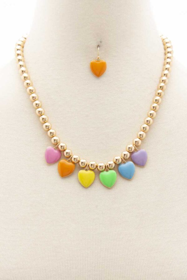 Heart Ball Bead Necklace - Image 2