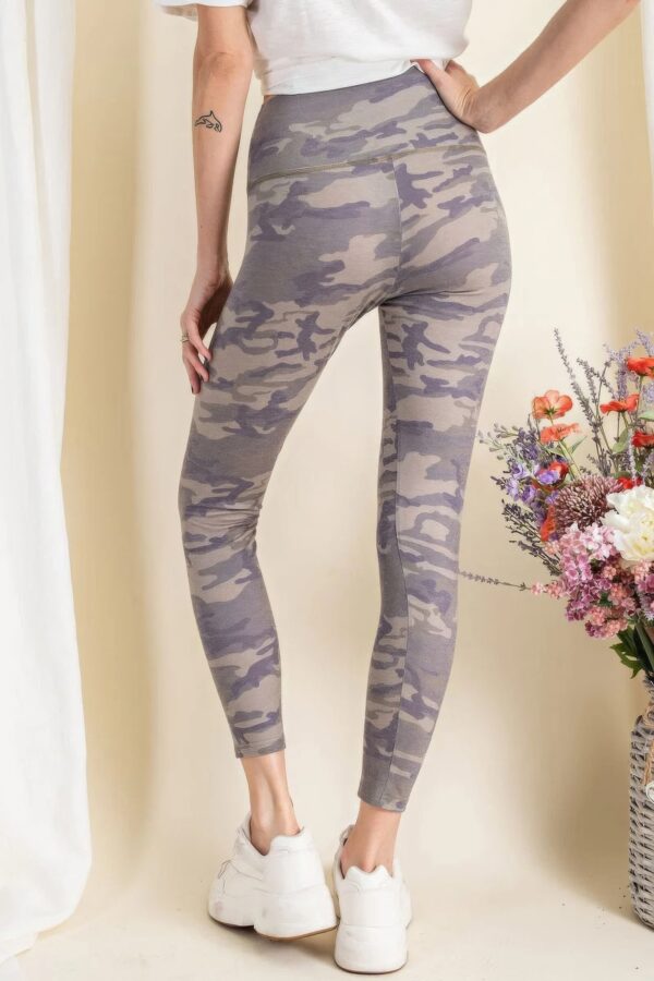 Camouflage Printed Rayon Spandex Leggings - Image 4