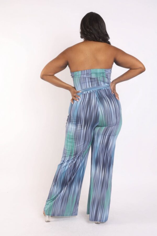 Printed Tube Jumpsuit With Self Belt - Image 4