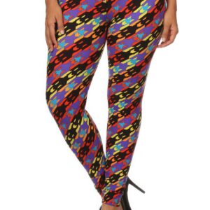 Colorful Print Full Length High Waist Leggings