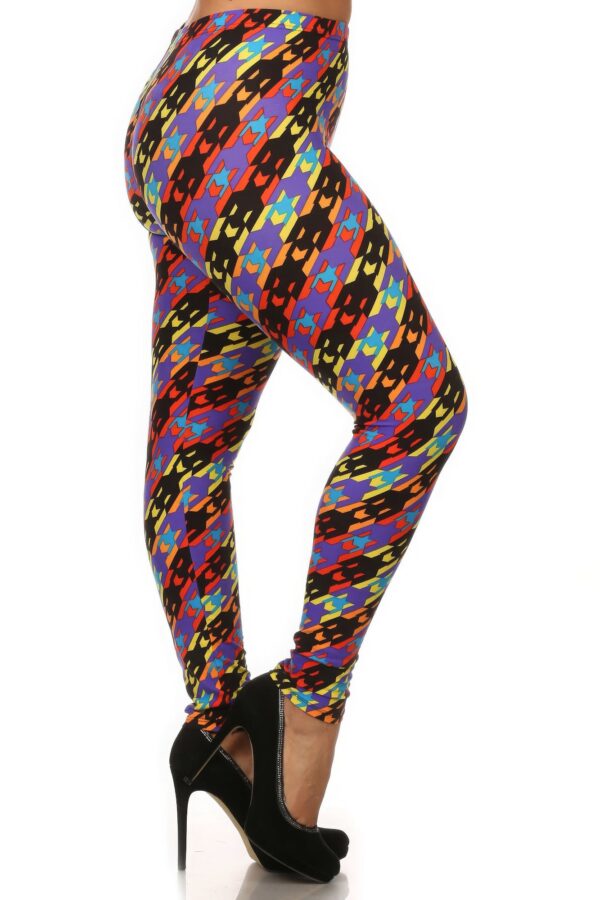 Colorful Print Full Length High Waist Leggings - Image 2
