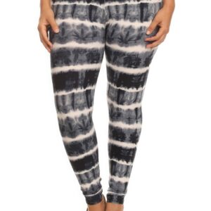 Plus Size Tie Dye Print Full Length Leggings