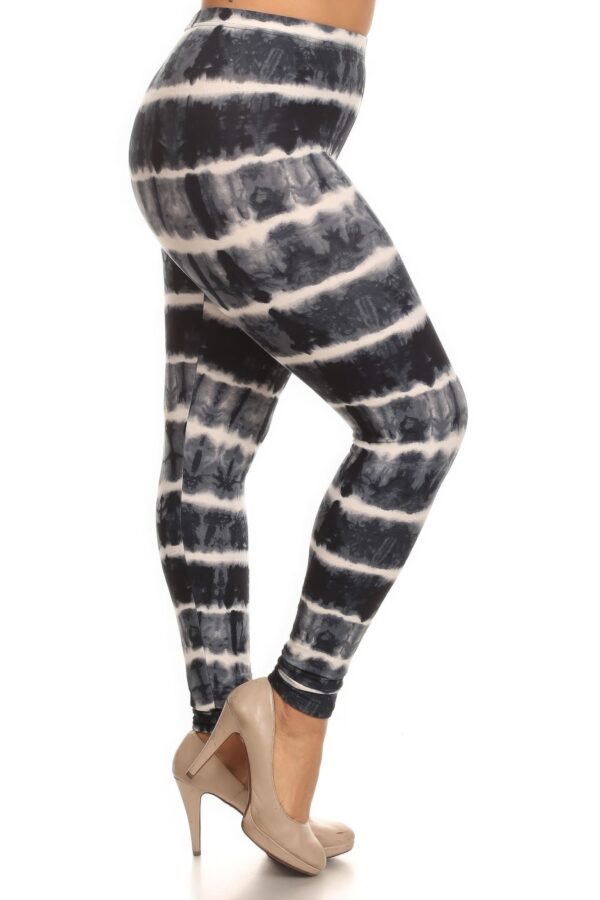 Plus Size Tie Dye Print Full Length Leggings - Image 2