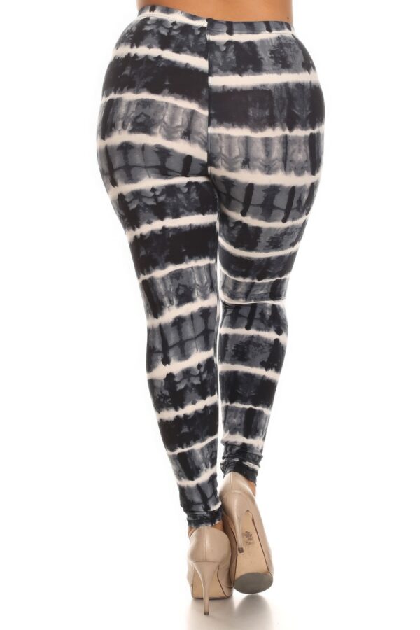 Plus Size Tie Dye Print Full Length Leggings - Image 3