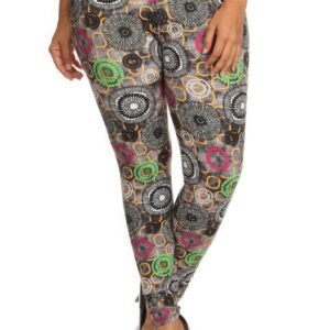 Plus Size Abstract Print Full Length Leggings