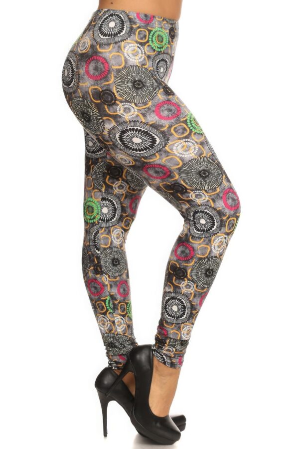 Plus Size Abstract Print Full Length Leggings - Image 2
