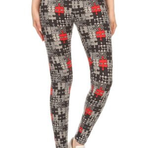 Puzzle Printed Knit Yoga Style Leggings