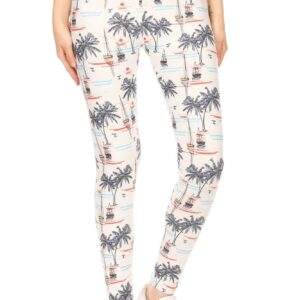 Sailor Print Yoga Style Knit Leggings