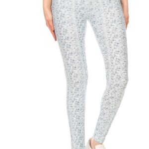 Blue and White Printed Yoga Knit Legging With High Waist