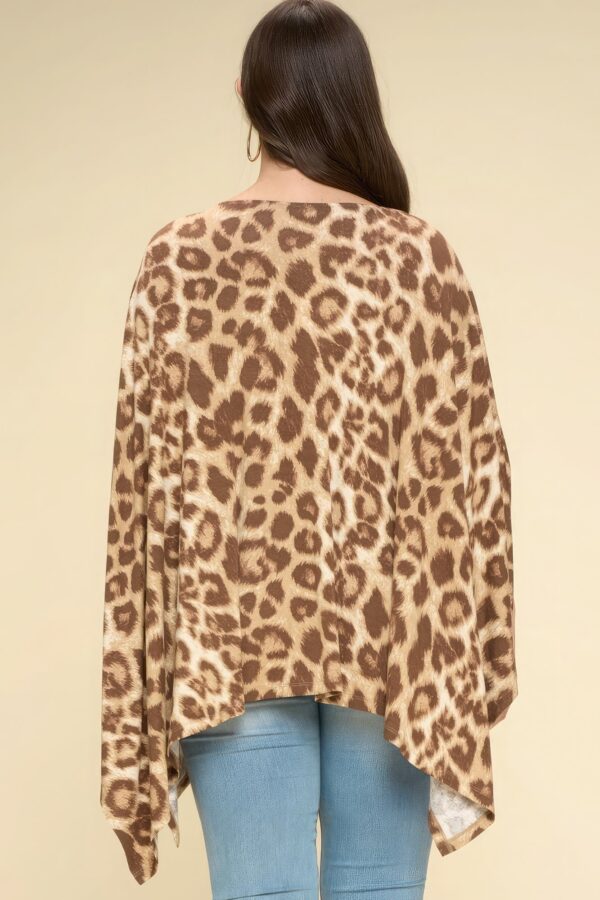 Animal Printed Rayon Span Poncho - Image 4