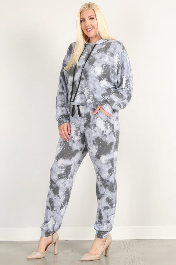 Tie Dye Print Pullover Hoodie And Sweatpants - Image 5