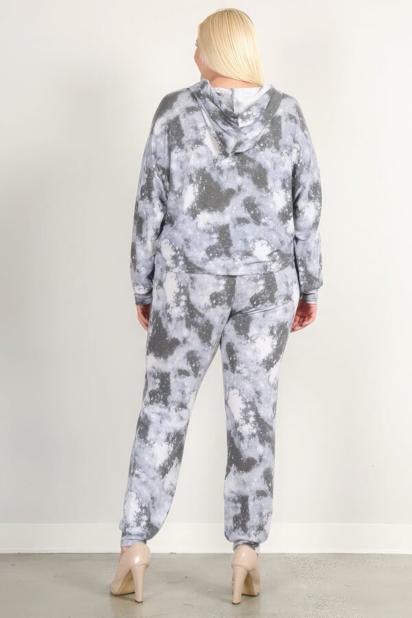 Tie Dye Print Pullover Hoodie And Sweatpants - Image 3