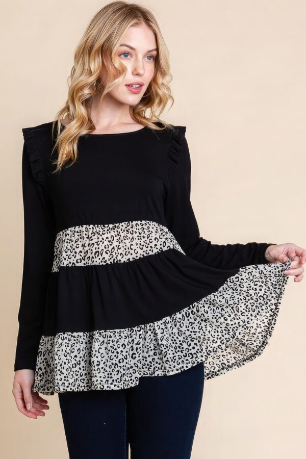 Solid Tiered Fashion Top - Image 2