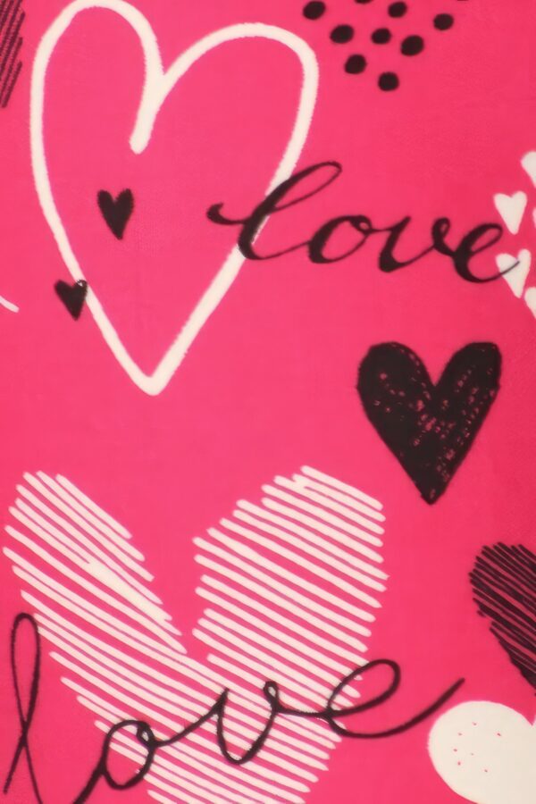 Pink Love Hearts Yoga Band Buttery Soft Print Leggings - Image 4