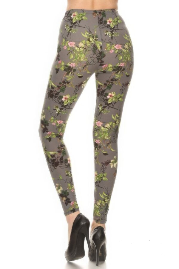 Floral Printed High Waist Leggings - Image 3