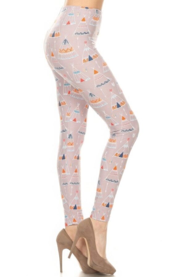 Teepee Print High Rise Fitted Leggings - Image 2