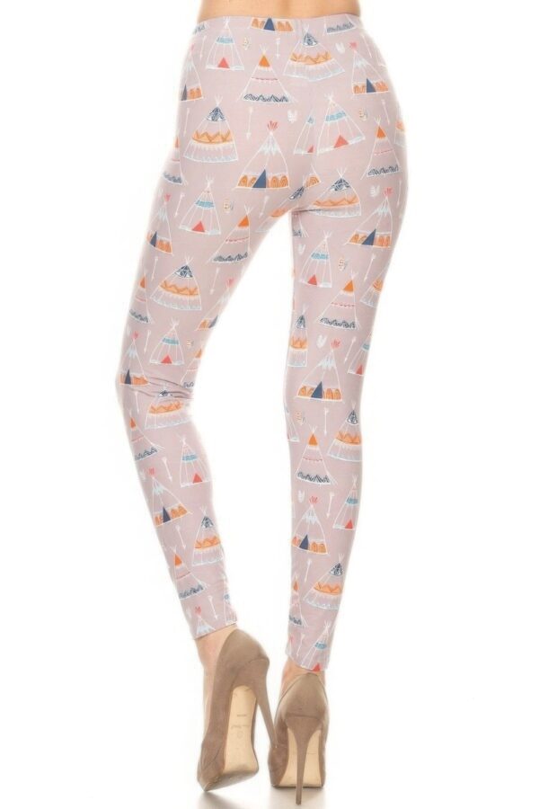 Teepee Print High Rise Fitted Leggings - Image 4