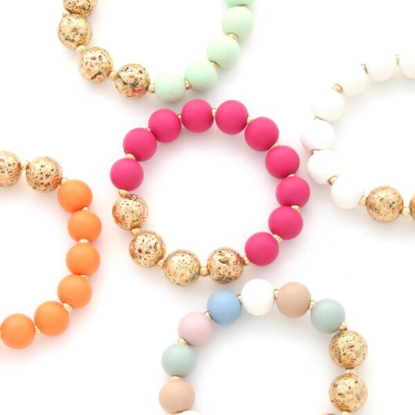 Vivid Color Textured Beaded Bracelet - Image 6