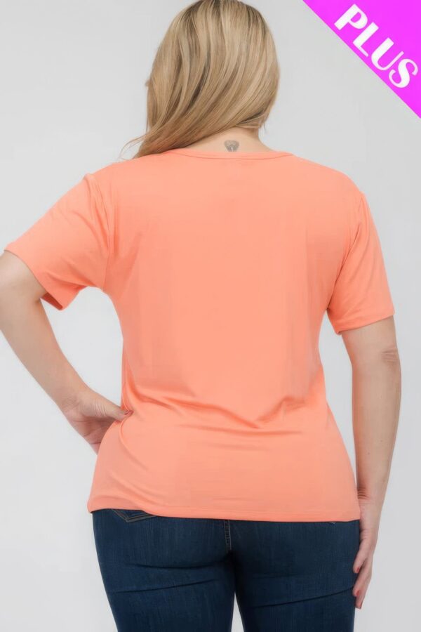 Flamingo Plus Size Basic Short Sleeve T-shirt - Image 5