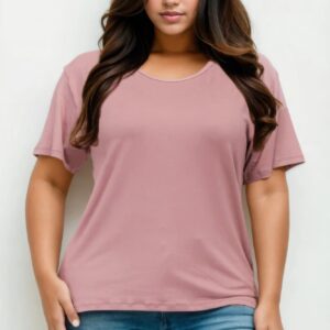 Rose Plus Size Basic Short Sleeve T-shirt