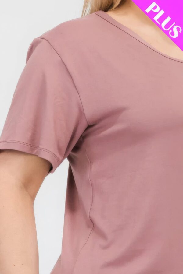 Rose Plus Size Basic Short Sleeve T-shirt - Image 4