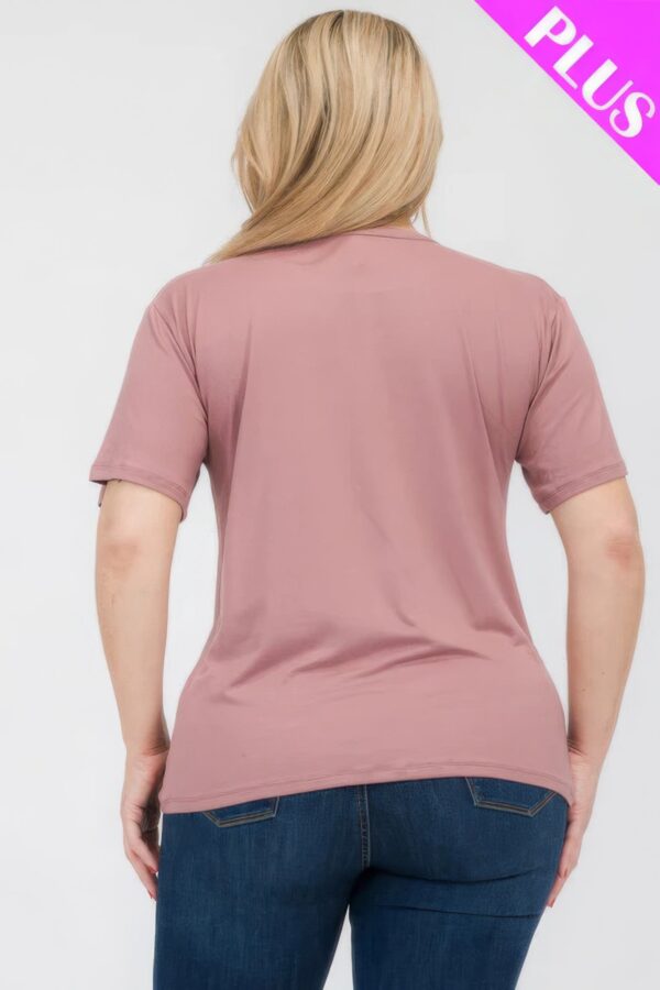 Rose Plus Size Basic Short Sleeve T-shirt - Image 5