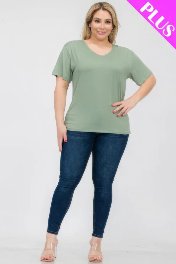 Green Bay Plus Size Basic Short Sleeve T-shirt - Image 2