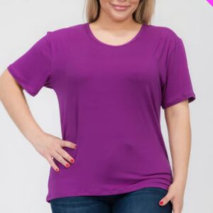 Dahlia Plus Size Basic Short Sleeve T-shirt