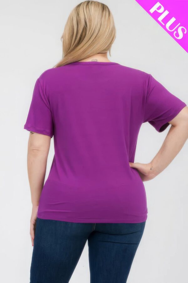 Dahlia Plus Size Basic Short Sleeve T-shirt - Image 5